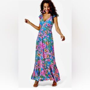Lilly Pulitzer Vyra Maxi Dress Rose To The Occasion Size 8